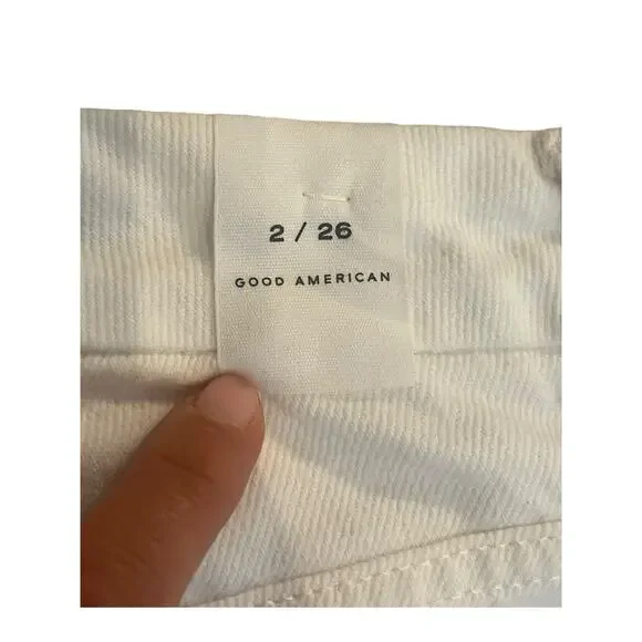 Good American Good Boy Ankle Wrap Pants White Denim Curvy Jeans | Sz 2 / 26 NEW! - Picture 11 of 12